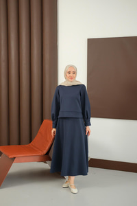 Bisiklet Yaka Scuba Takım Lacivert