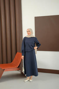 Bisiklet Yaka Scuba Takım Lacivert