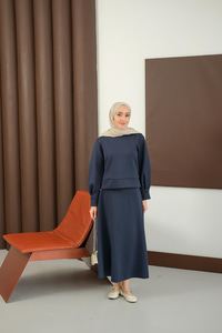 Bisiklet Yaka Scuba Takım Lacivert