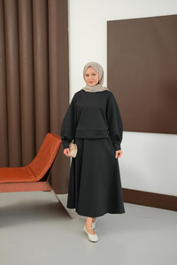 Bisiklet Yaka Scuba Takım Siyah