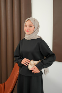 Bisiklet Yaka Scuba Takım Siyah