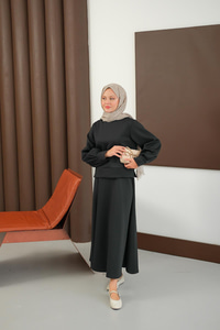 Bisiklet Yaka Scuba Takım Siyah