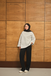 Bisiklet Yaka Sweat Açık Gri