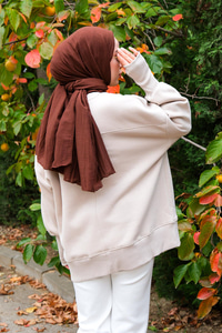 Bisiklet Yaka Sweat Krem