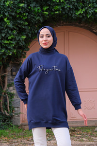 Bisiklet Yaka Sweat  Lacivert