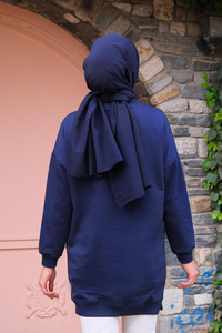 Bisiklet Yaka Sweat  Lacivert