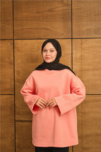 Bisiklet Yaka Sweat Somon