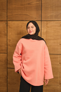 Bisiklet Yaka Sweat Somon