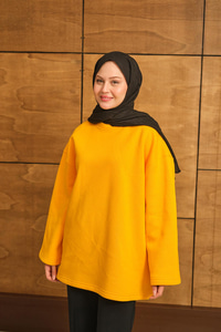 Bisiklet Yaka Sweat Turuncu