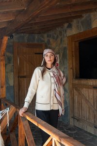 Bisiklet Yaka Triko Ceket Bej