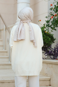 Bisiklet Yaka Tunik  Bej