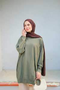 Bisiklet Yaka Tunik Çağla Yeşil