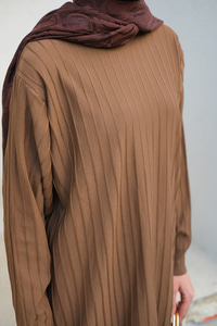 Bisiklet Yaka Tunik Kahverengi