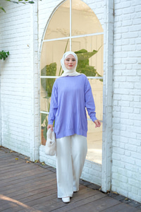 Bisiklet Yaka Tunik Lila