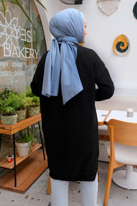 Bisiklet Yaka Tunik Siyah