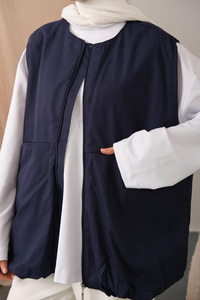 Bisiklet Yaka Yelek Lacivert