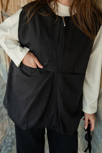 Bisiklet Yaka Yelek Siyah