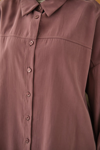 Biyeli Bel Bağlamalı Gömlek Mürdüm