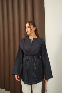 Biyeli Kot Kimono Lacivert