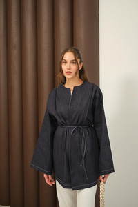 Biyeli Kot Kimono Lacivert