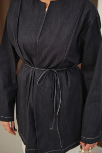 Biyeli Kot Kimono Lacivert