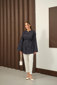 Biyeli Kot Kimono Lacivert