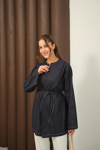 Biyeli Kot Kimono Lacivert