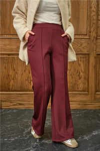 Biyeli Scuba Pantolon Bordo