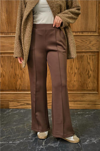 Biyeli Scuba Pantolon Kahverengi