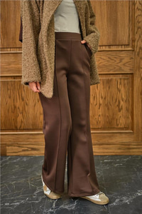 Biyeli Scuba Pantolon Kahverengi