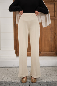 Biyeli Scuba Pantolon Krem