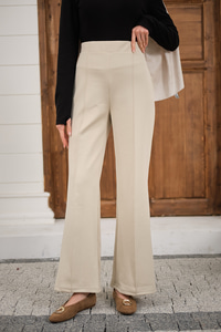 Biyeli Scuba Pantolon Krem