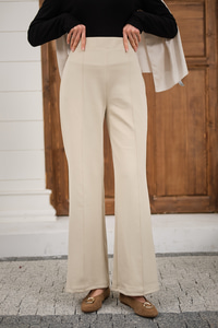 Biyeli Scuba Pantolon Krem