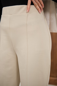 Biyeli Scuba Pantolon Krem