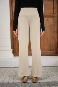 Biyeli Scuba Pantolon Krem