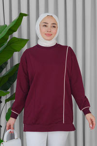 Biyeli Tunik Mürdüm