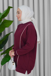 Biyeli Tunik Mürdüm