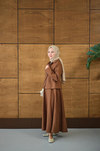 Bluz Kancalı Nubuk Takım Kahverengi