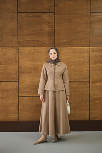 Bluz Kancalı Nubuk Takım Vizon