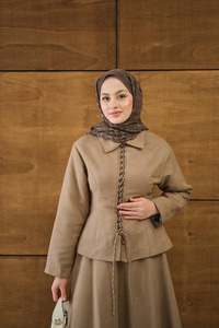 Bluz Kancalı Nubuk Takım Vizon