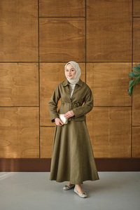 Bluz Kancalı Nubuk Takım Yeşil