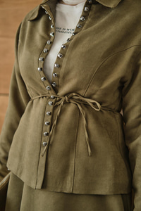 Bluz Kancalı Nubuk Takım Yeşil