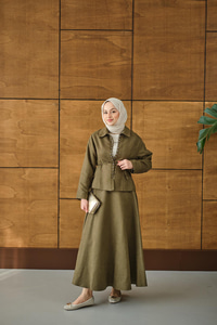 Bluz Kancalı Nubuk Takım Yeşil