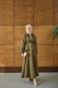 Bluz Kancalı Nubuk Takım Yeşil