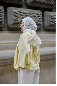 Bluz Yaka Yarasa Büzgülü Hırka Sarı