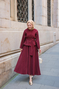 Bluzlu Etekli Takım  Bordo