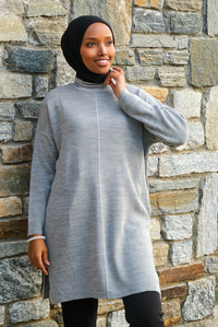 Uygun Fiyatlı BOGAZLI TRIKO TUNIK GRI | Loccomoda.com 