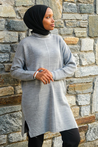 Uygun Fiyatlı BOGAZLI TRIKO TUNIK GRI | Loccomoda.com 