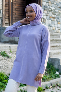 Uygun Fiyatlı BOGAZLI TRIKO TUNIK LILA | Loccomoda.com 