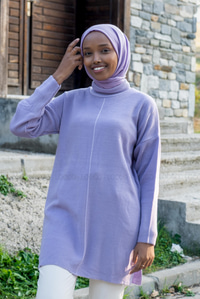 Uygun Fiyatlı BOGAZLI TRIKO TUNIK LILA | Loccomoda.com 